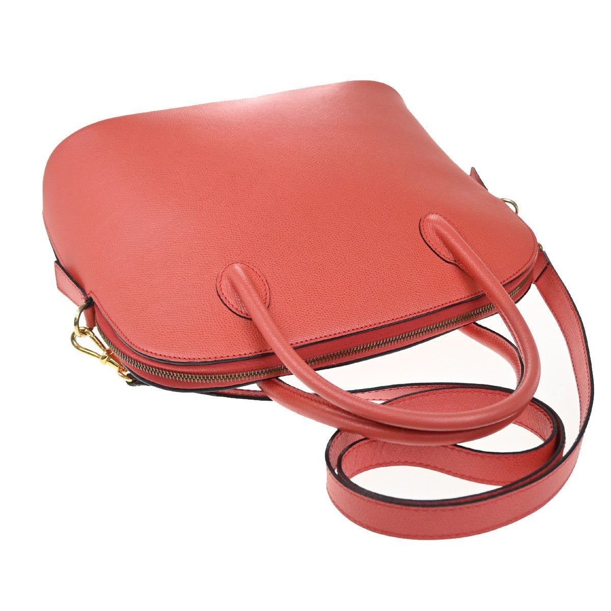 Celine Vintage Convertible Bowler Leather Red Leather Handbag (Pre-Owned)