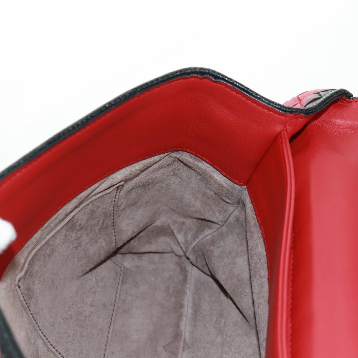 Bottega Veneta Glass Intrecciato Nappa With Snakeskin Red Leather Shoulder Bag Bag (Pre-Owned)