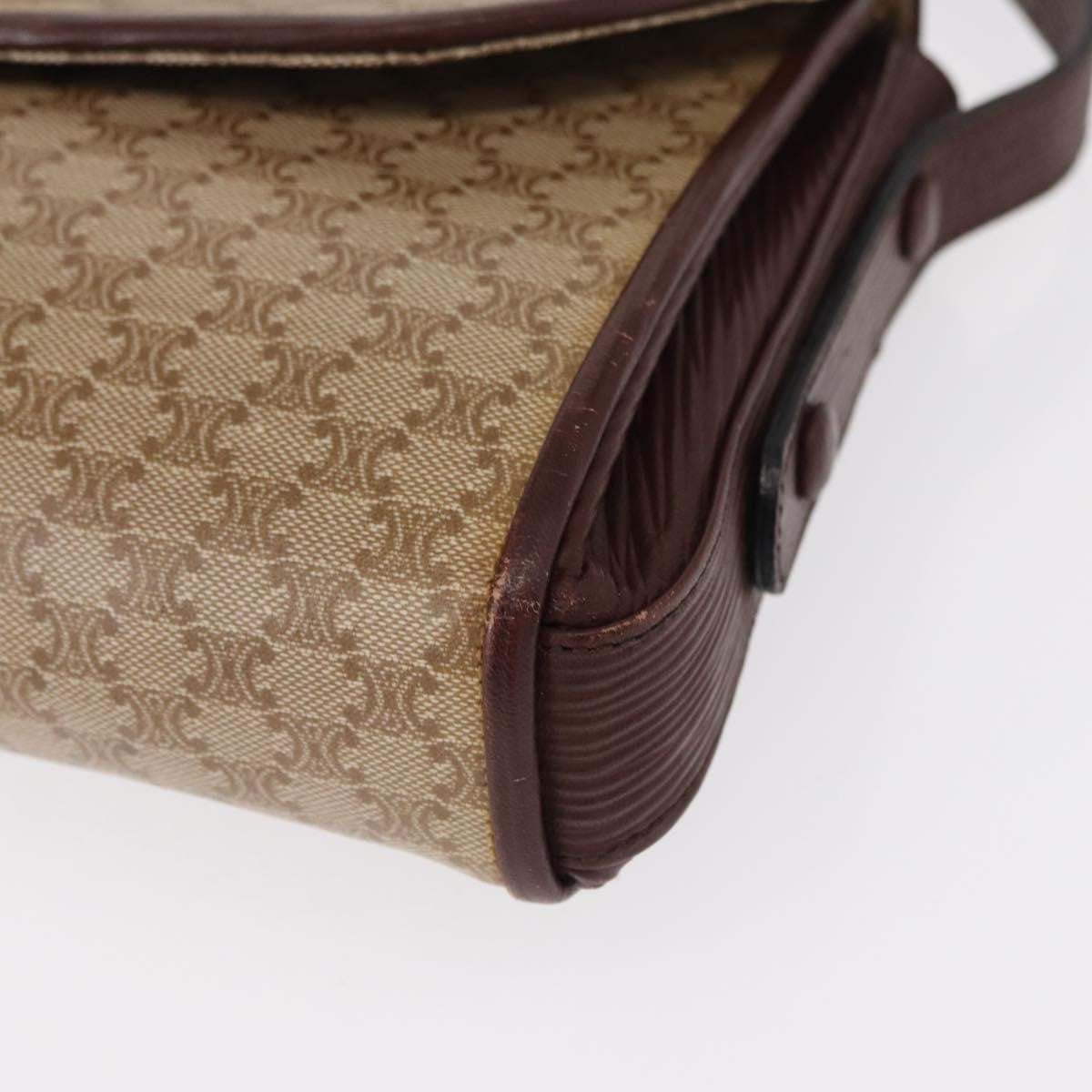 Celine Vintage Macadam Canvas And Leather Beige Canvas Shoulder Bag Bag (Pre-Owned)