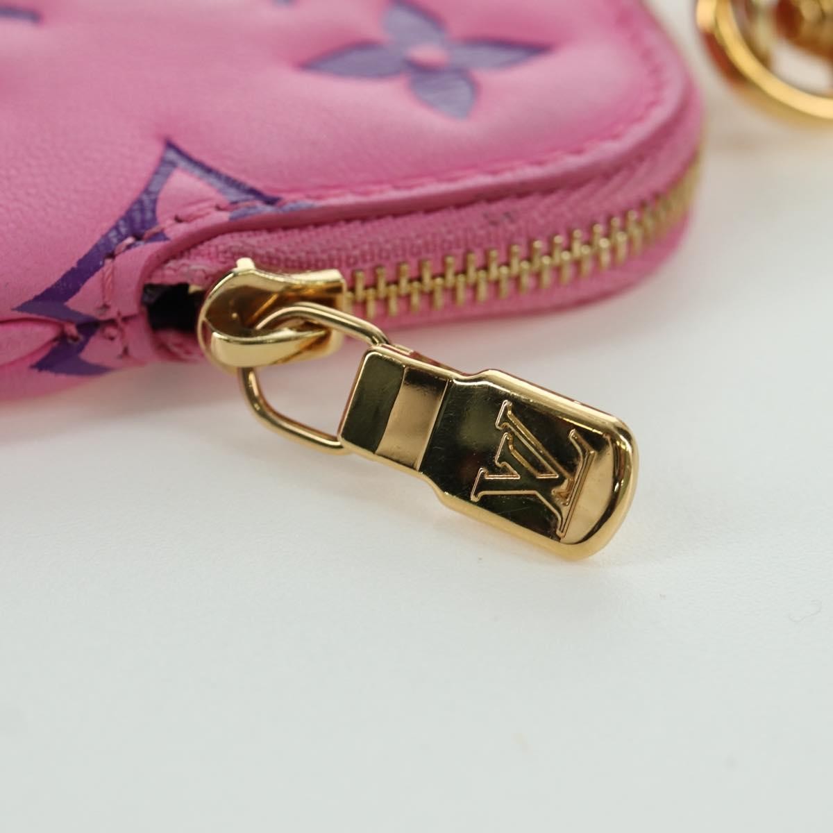 Louis Vuitton Lanyard Multipochette Coin Case Monogram Empreinte Pink Canvas Wallets Accessory (Pre-Owned)