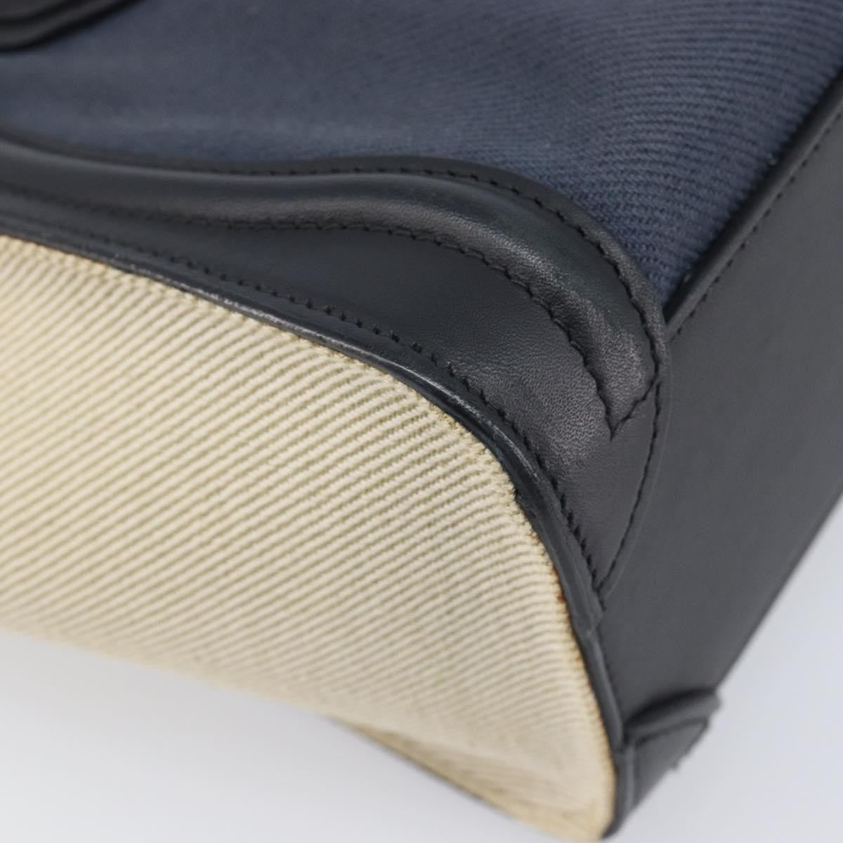 Celine Tricolor Luggage Canvas And Leather Navy Canvas Handbag (Pre-Owned)