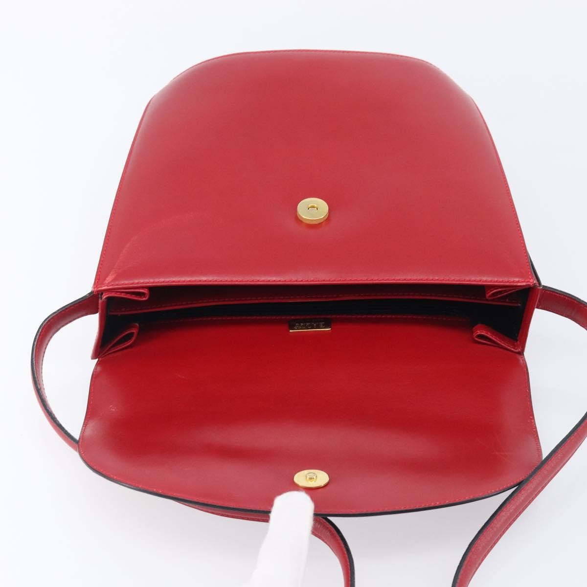 Bally Vintage Leather Red Leather Shoulder Bag Bag (Pre-Owned)