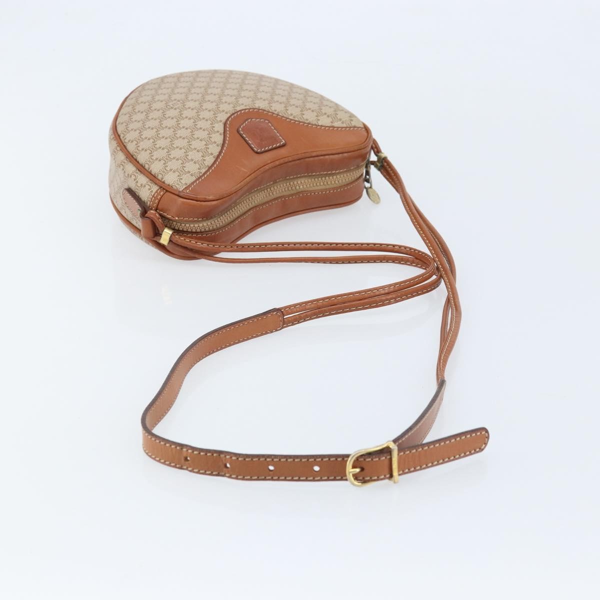 Celine Vintage Macadam Canvas And Leather Beige Canvas Shoulder Bag Bag (Pre-Owned)