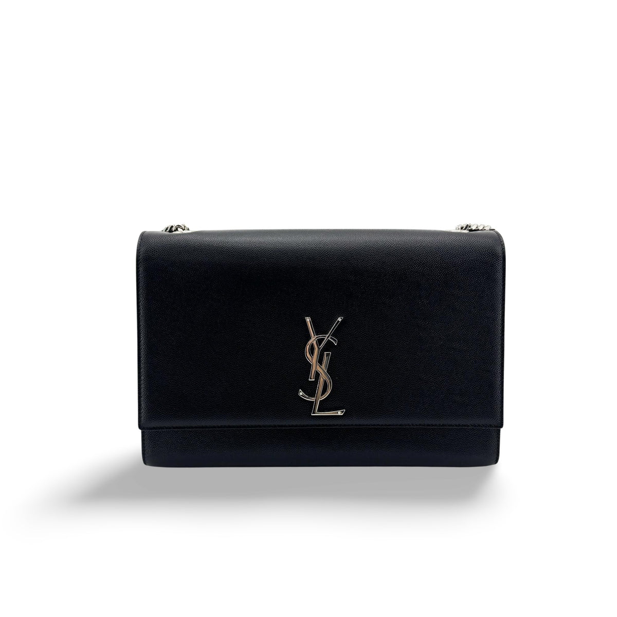 Saint Laurent Classic Monogram Leather Black Leather Crossbody Bag Bag (Pre-Owned)