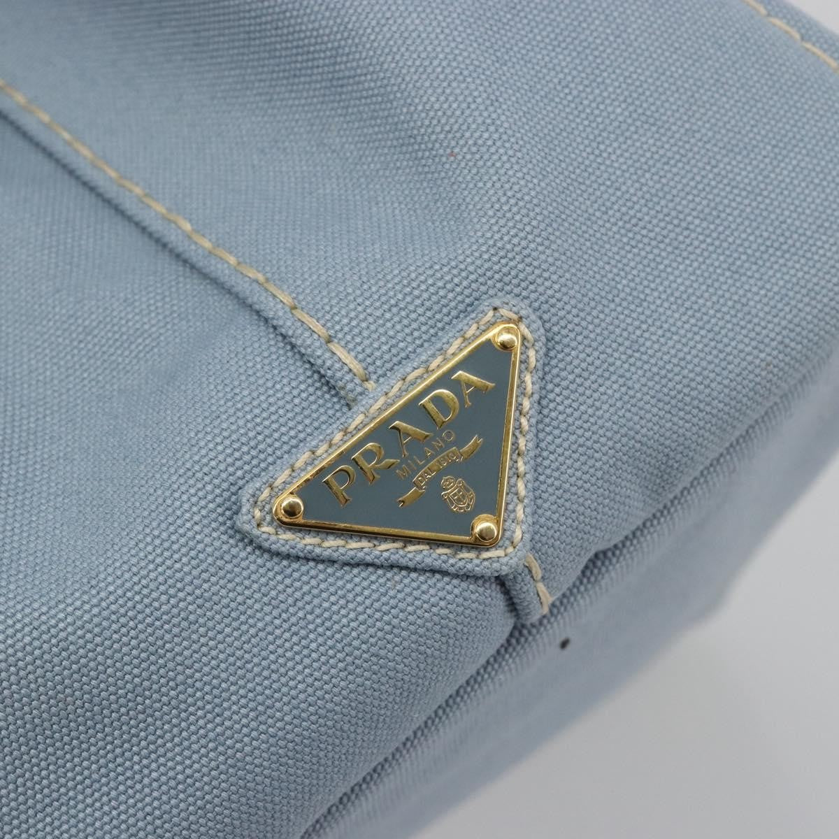 Prada Canapa Canvas Blue Canvas Tote Bag Bag (Pre-Owned)