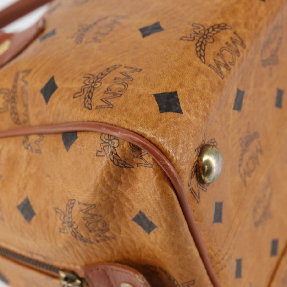 MCM Visetos Logogramme Leather Brown Leather Handbag (Pre-Owned)
