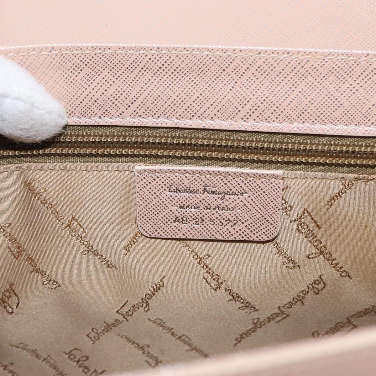 Salvatore Ferragamo Gancini Leather Pink Leather Shoulder Bag Bag (Pre-Owned)