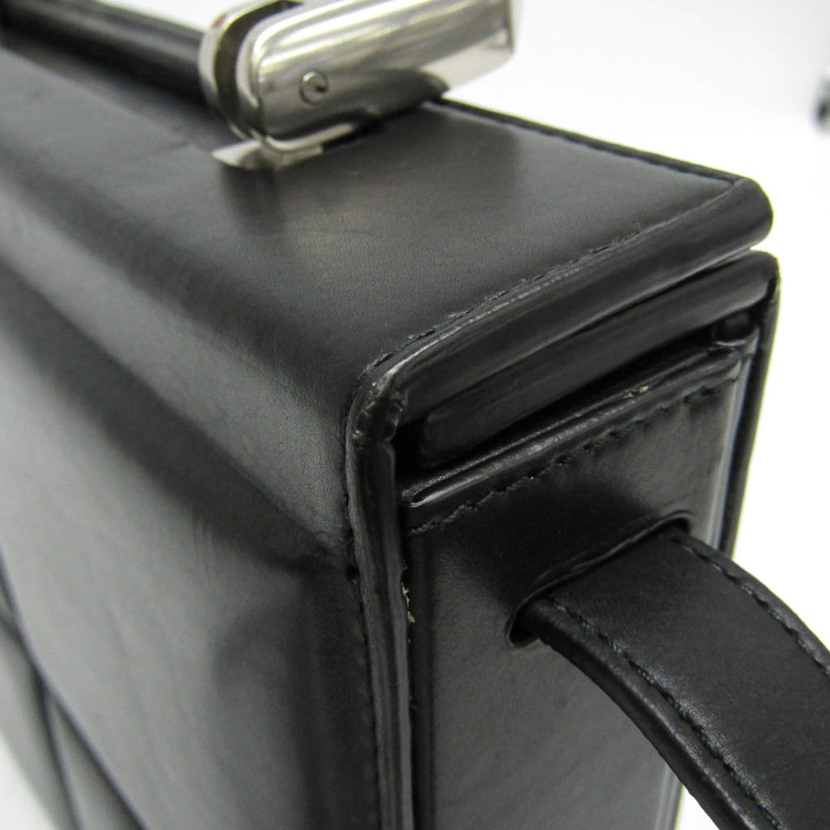 Bottega Veneta Trunk Top Handle Messenger Padded Leather Black Leather Handbag (Pre-Owned)