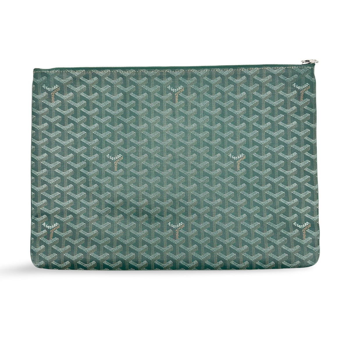 Goyard Senat Zip Coated Canvas Green Canvas Clutche & Pouche Bag (Pre-Owned)