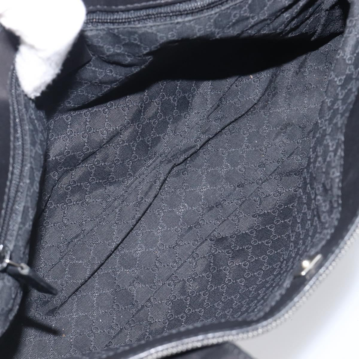 Gucci Sherry Line Tote Canvas Black Canvas Tote Bag Bag (Pre-Owned)