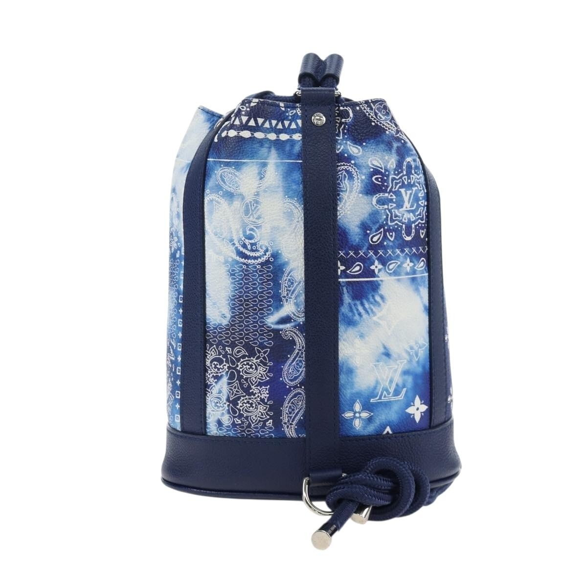 Louis Vuitton Randonnee Limited Edition Monogram Bandana Leather Blue Canvas Shoulder Bag Bag (Pre-Owned)