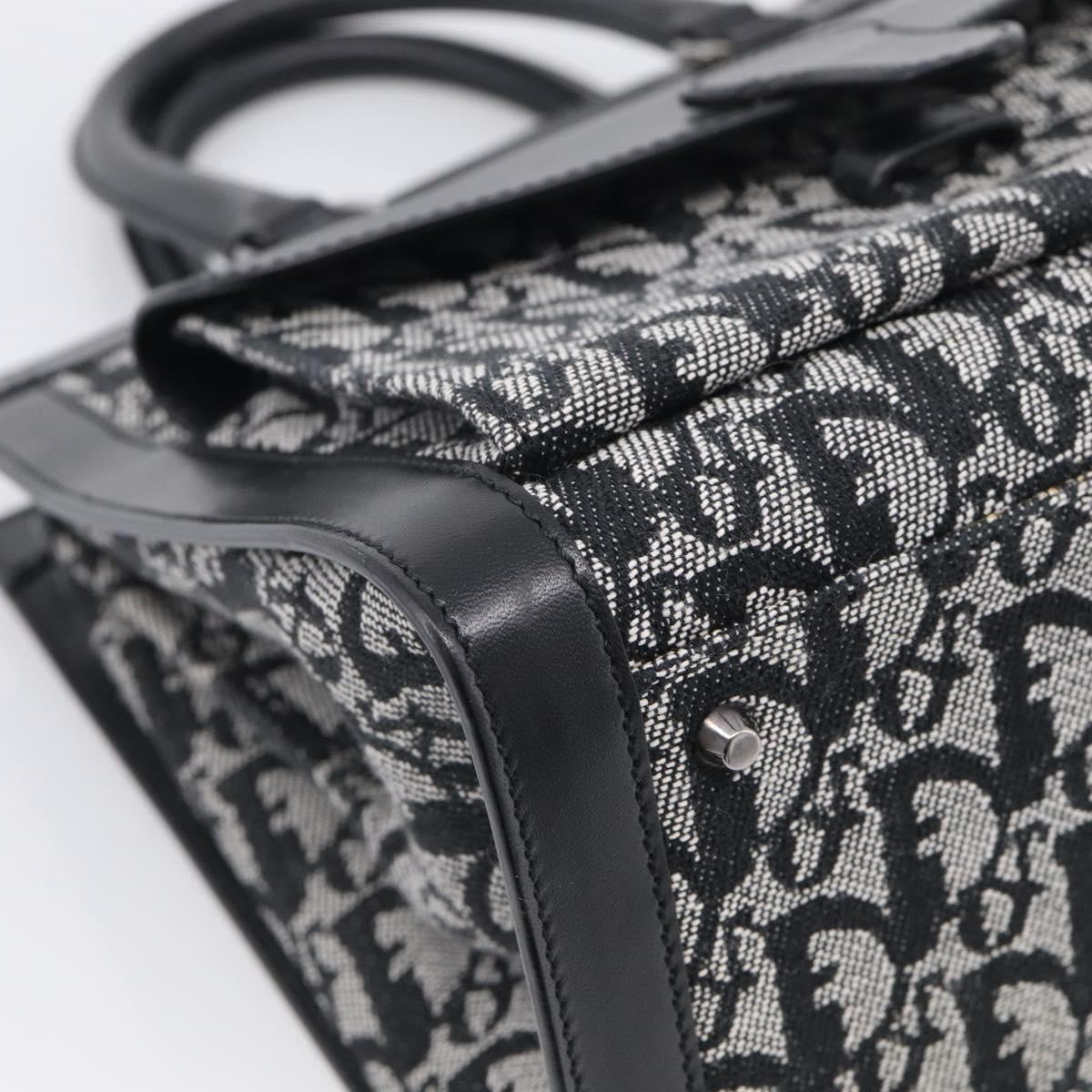 Christian Dior Vintage Trotter Pocket Diorissimo Canvas Black Canvas Tote Bag Bag (Pre-Owned)