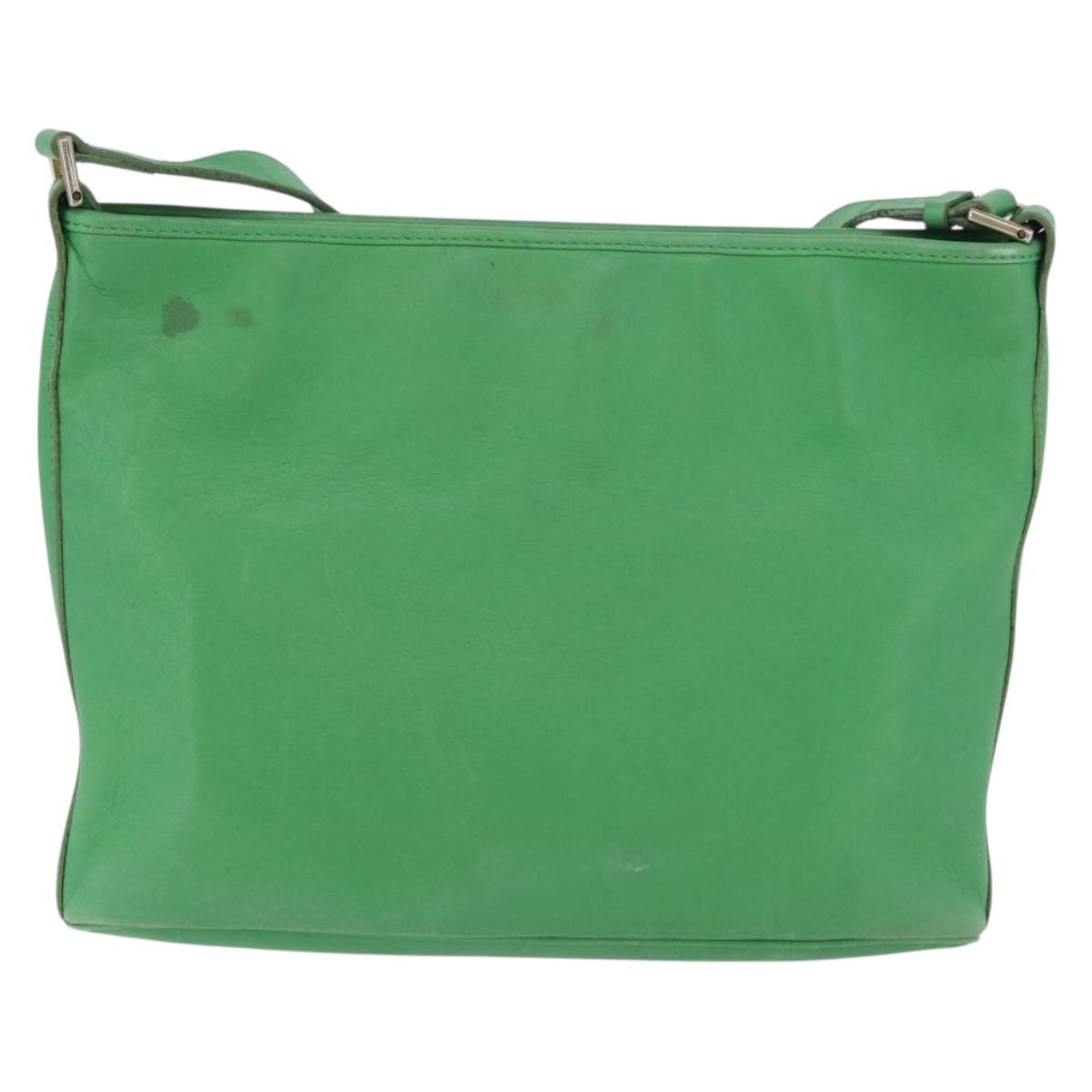 Celine Vintage Leather Green Leather Shoulder Bag Bag (Pre-Owned)