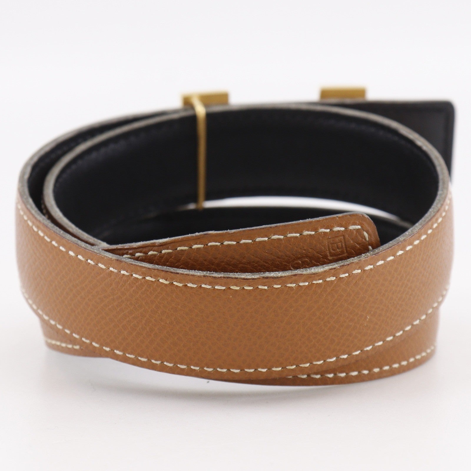 Hermes Constance Reversible Belt Leather Brown Leather Belts Accessory (Pre-Owned)
