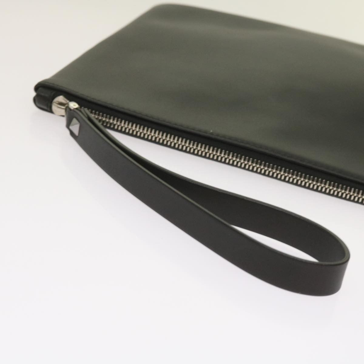 Valentino Garavani Vltn Wristlet Clutch Printed Leather Black Leather Clutche & Pouche Bag (Pre-Owned)