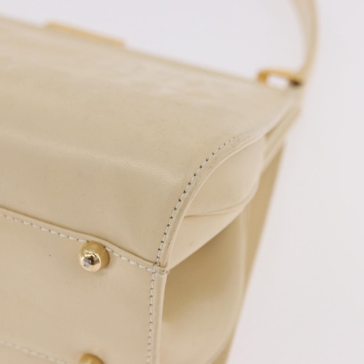Gucci Vintage Convertible Box Leather Beige Patent_Leather Handbag (Pre-Owned)