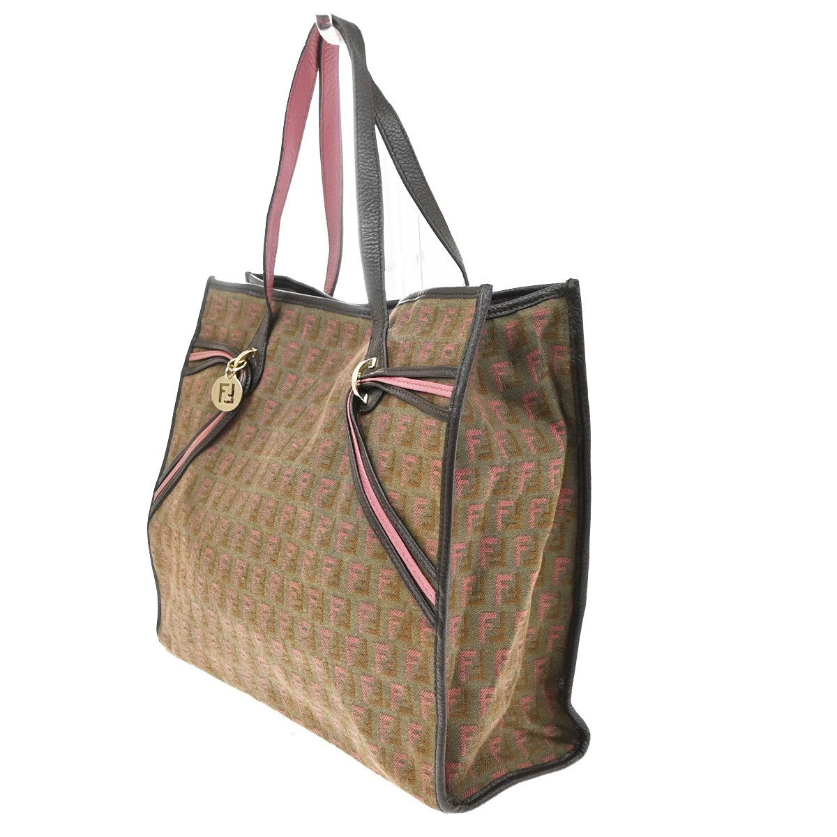 Fendi Vintage Zucchino Canvas Brown Canvas Tote Bag Bag (Pre-Owned)
