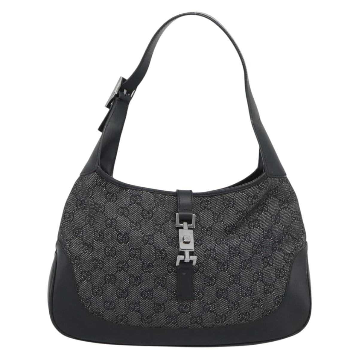 Gucci Jackie Gg Canvas And Leather Black Canvas Tote Bag Bag (Pre-Owned)