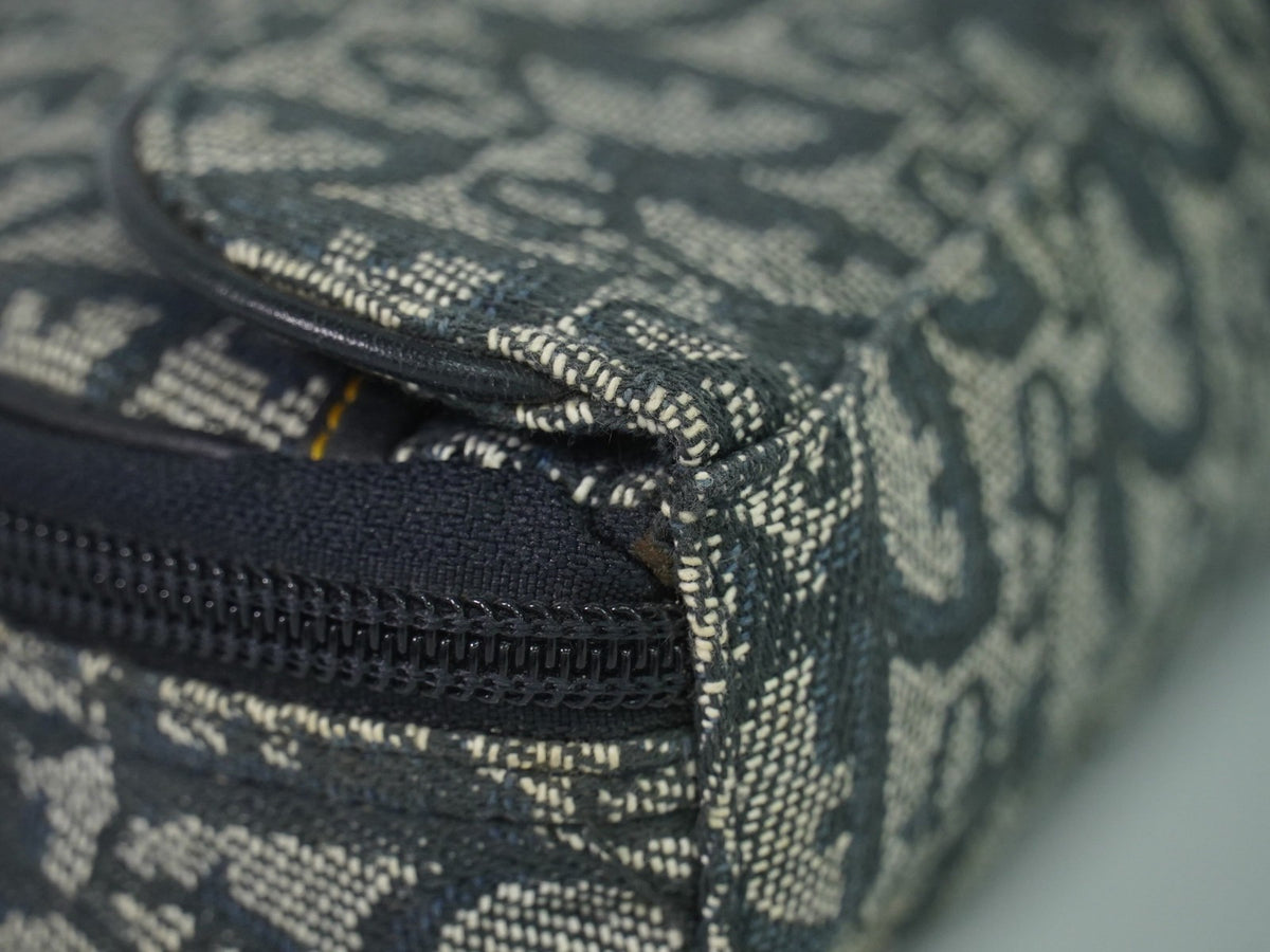 Christian Dior Saddle Zip Diorissimo Canvas Navy Canvas Clutche & Pouche Bag (Pre-Owned)