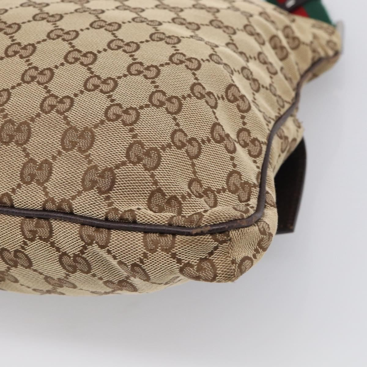 Gucci Double Pocket Web Messenger Gg Canvas Beige Canvas Crossbody Bag Bag (Pre-Owned)