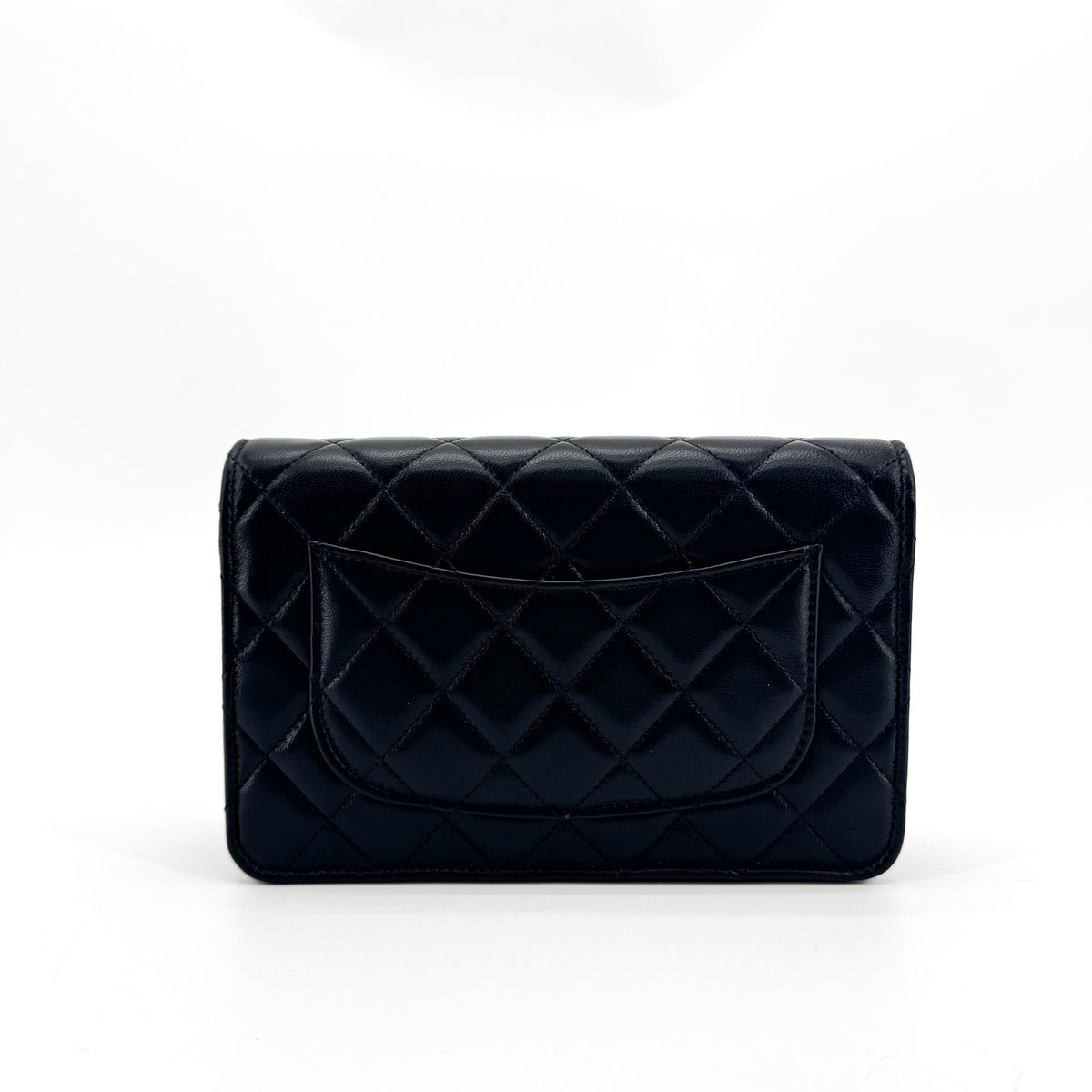 Chanel Pearl Crush Wallet On Chain Quilted Lambskin Black Leather Crossbody Bag Bag (Pre-Owned)