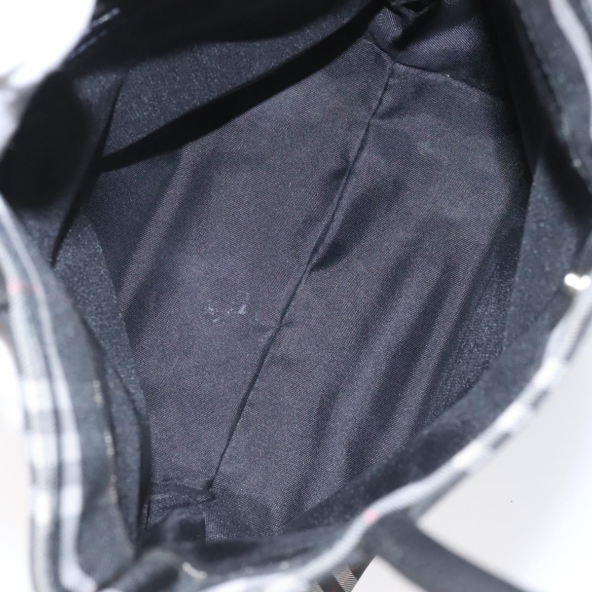 Burberry Nova Check Tote Nylon Black Nylon Handbag (Pre-Owned)