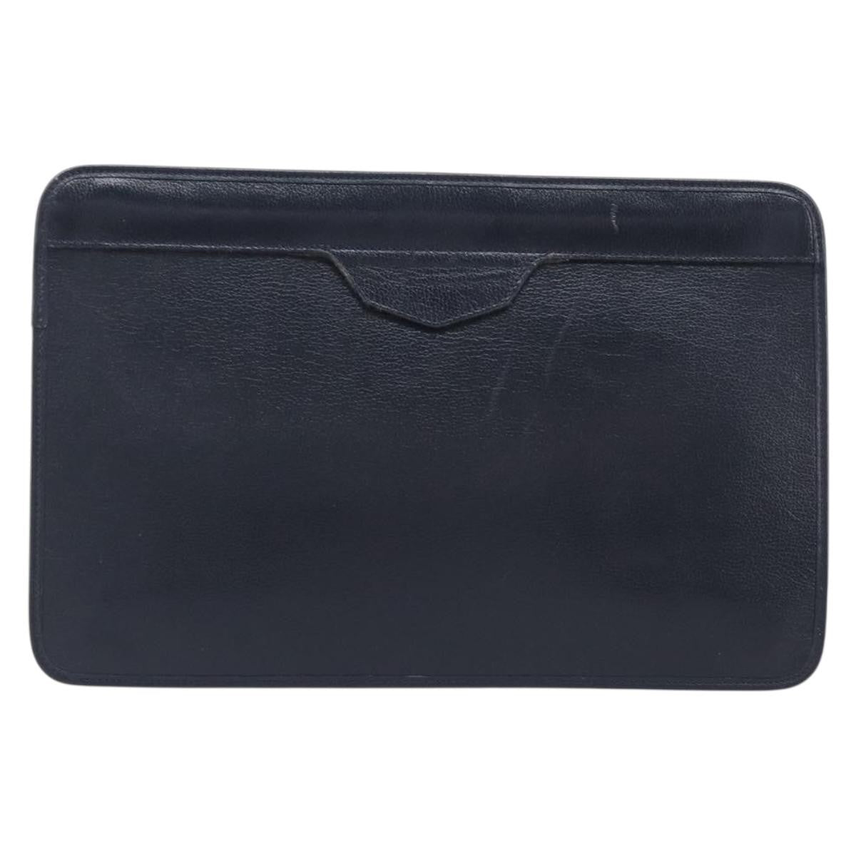 Christian Dior Homme Logo Clutch Leather Navy Leather Clutche & Pouche Bag (Pre-Owned)