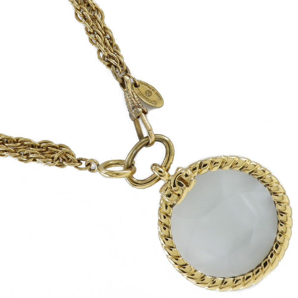 Chanel Vintage Double Cc Pendant Metal Gold Gold_Plated Jewelry (Pre-Owned)
