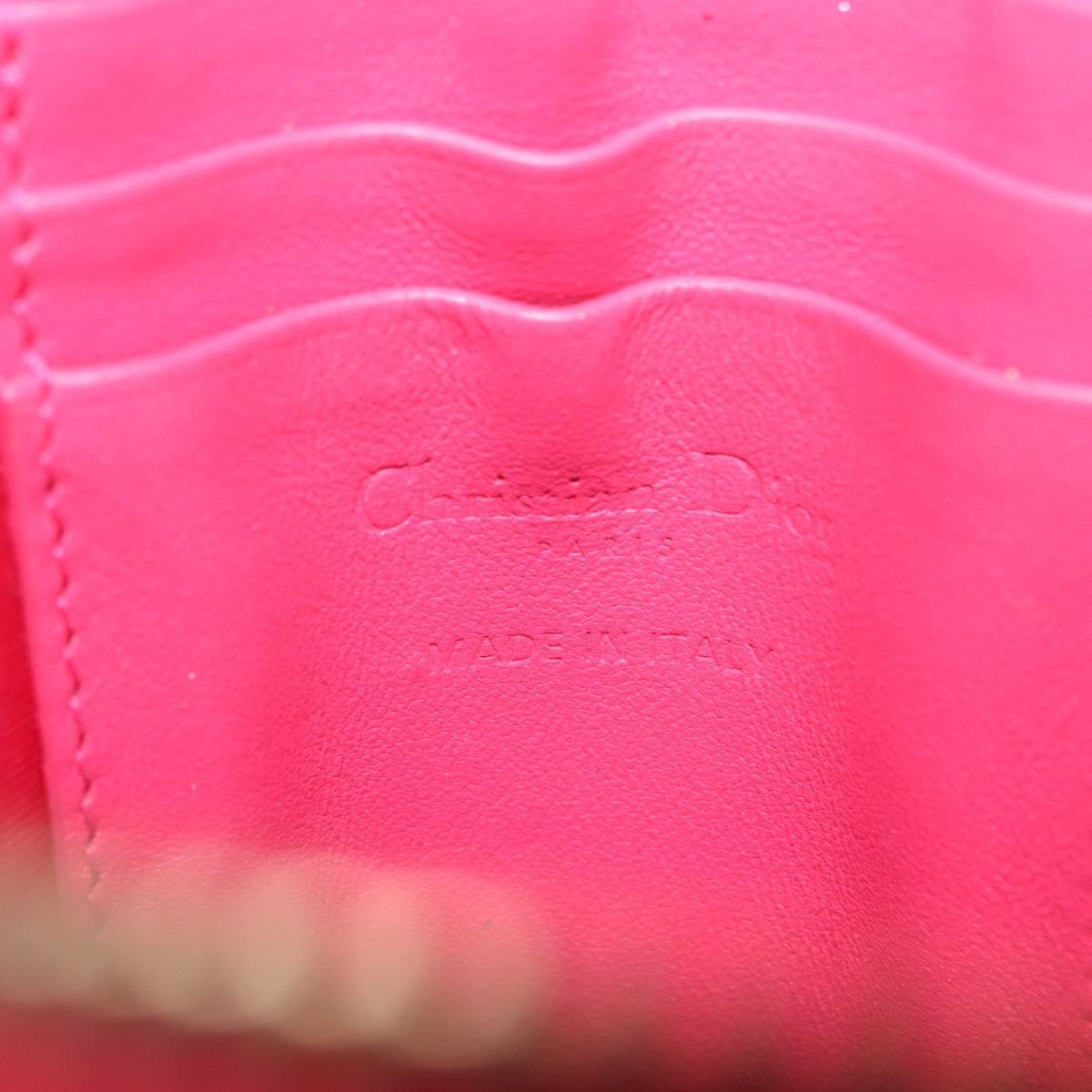 Christian Dior Lady Dior Phone Holder On Chain Cannage Quilt Lambskin Pink Leather Clutche & Pouche Bag (Pre-Owned)