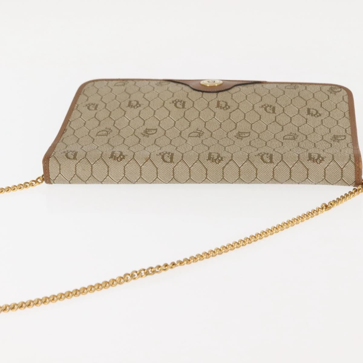 Christian Dior Vintage Honeycomb Zip Coated Canvas Beige Canvas Shoulder Bag Bag (Pre-Owned)