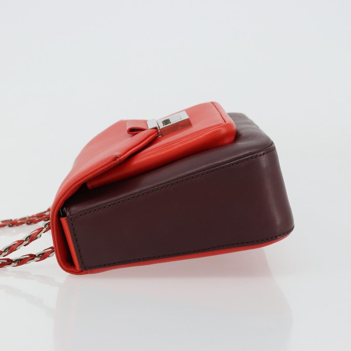 Fendi Be Baguette Flap Leather Red Leather Handbag (Pre-Owned)