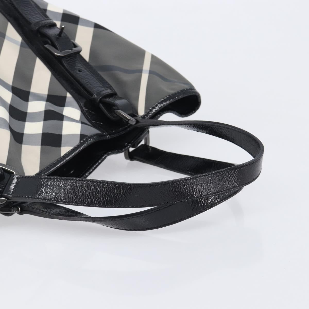 Burberry Nova Check Tote Canvas Check Pattern Black Nylon Handbag (Pre-Owned)