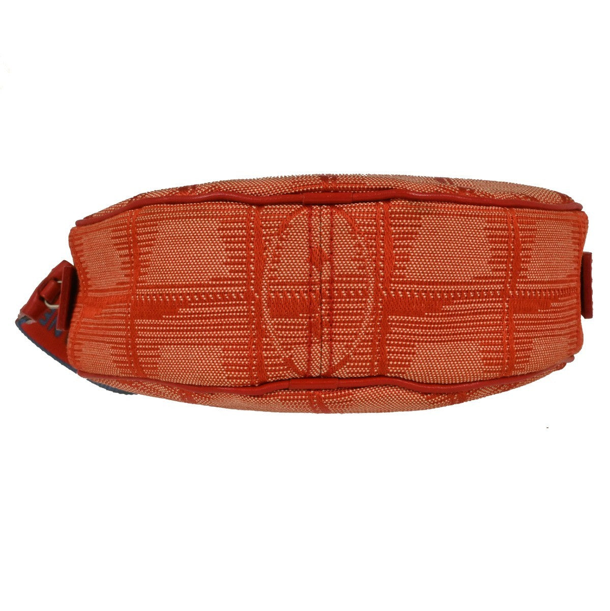 Chanel Travel Line Round Wristlet Nylon Orange Nylon Travel Bag Bag (Pre-Owned)