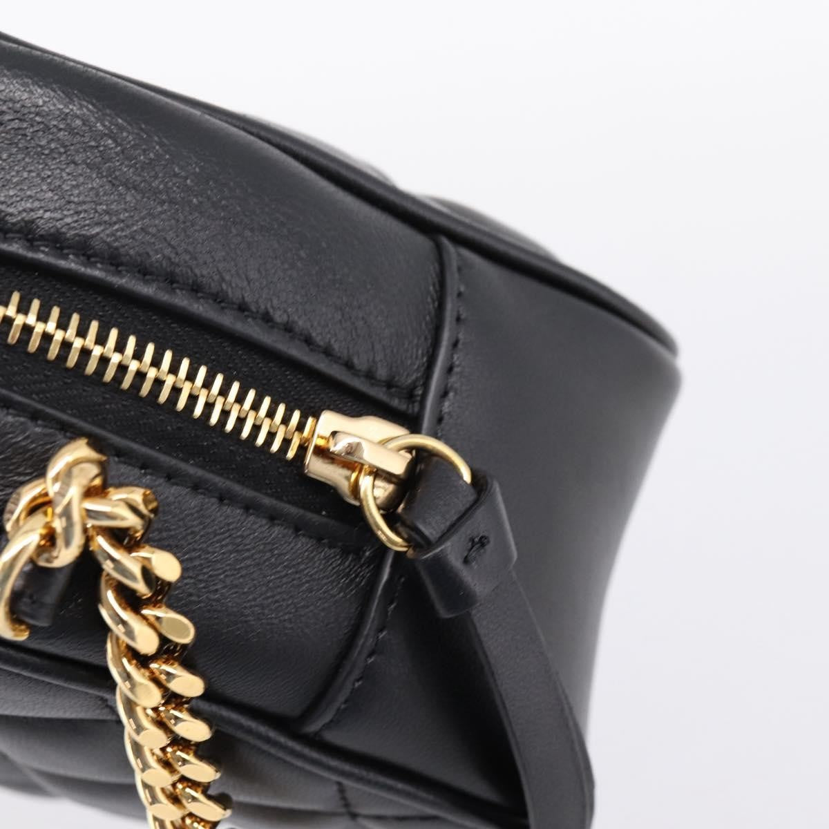 Versace Medusa Icon Front Slip Pocket Camera Quilted Leather Black Leather Handbag (Pre-Owned)