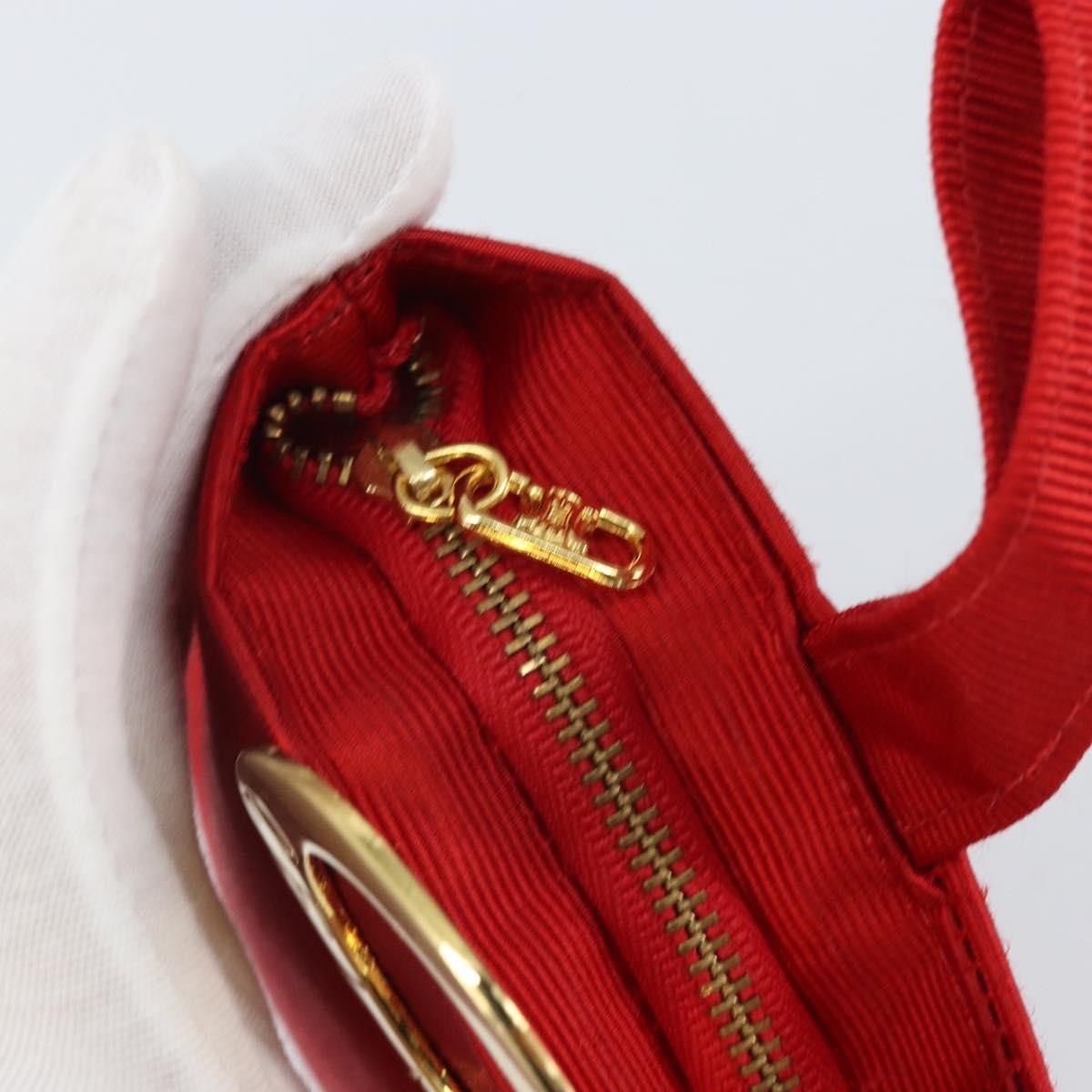 Celine Circle Logo Nylon Red Nylon Clutche & Pouche Bag (Pre-Owned)