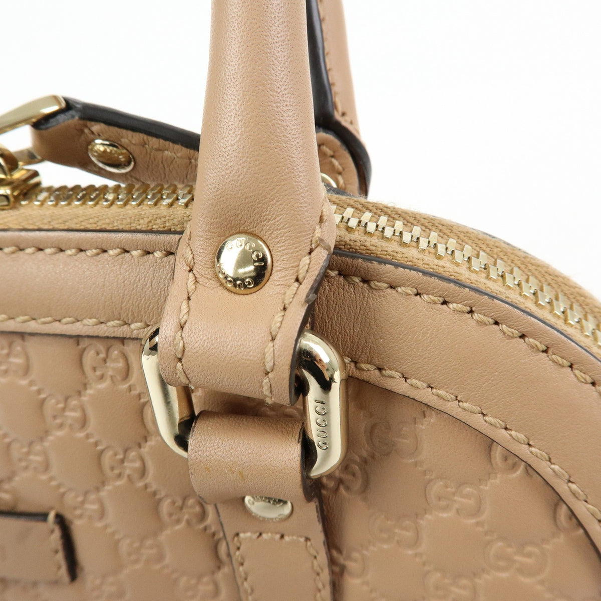 Gucci Convertible Dome Satchel Microguccissima Leather Beige Leather Handbag (Pre-Owned)