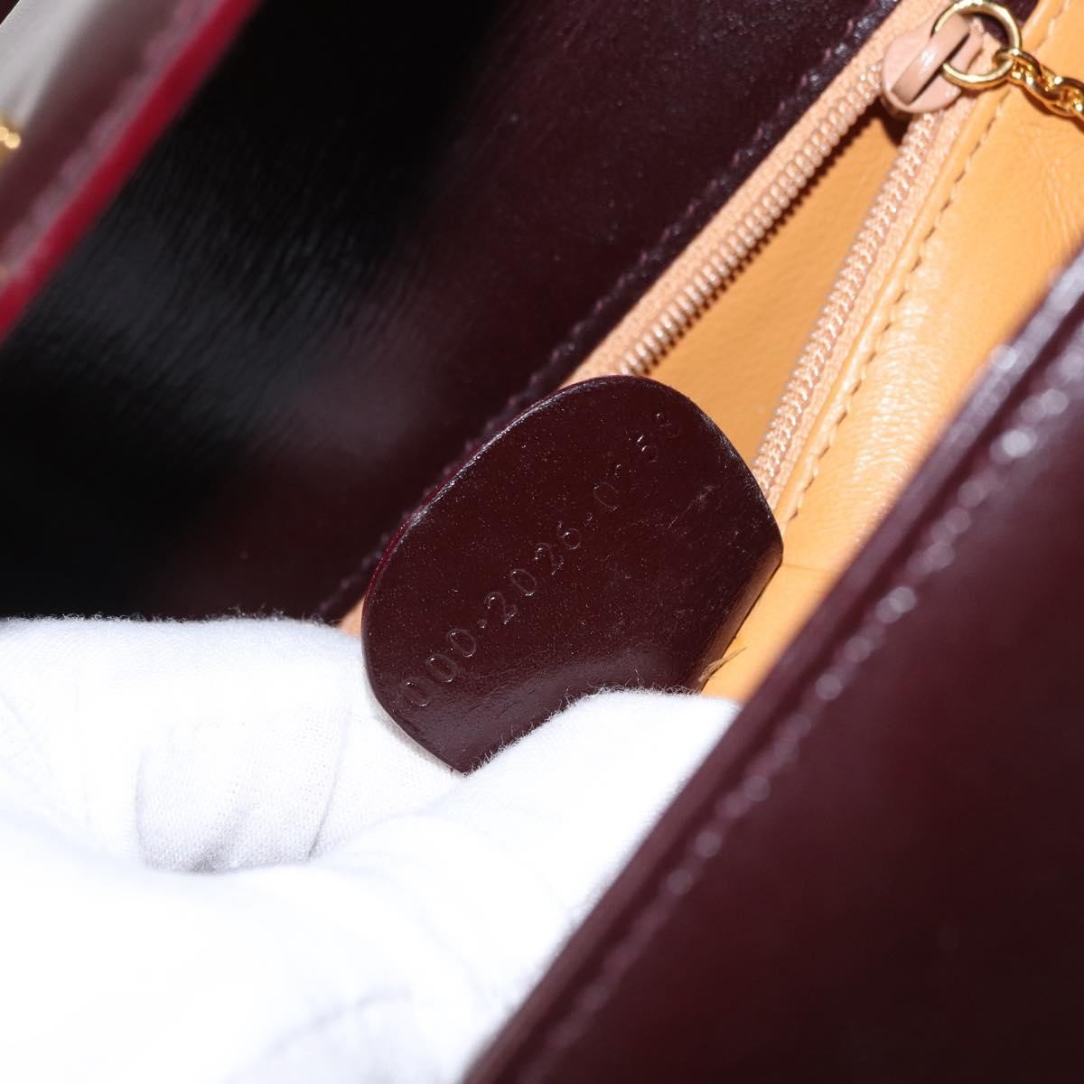 Gucci Vintage Lady Lock Top Handle Leather Burgundy Leather Handbag (Pre-Owned)