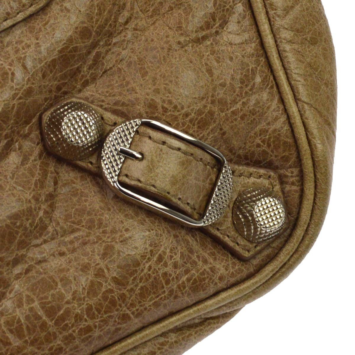 Balenciaga Hip Classic Studs Leather Brown Leather Crossbody Bag Bag (Pre-Owned)