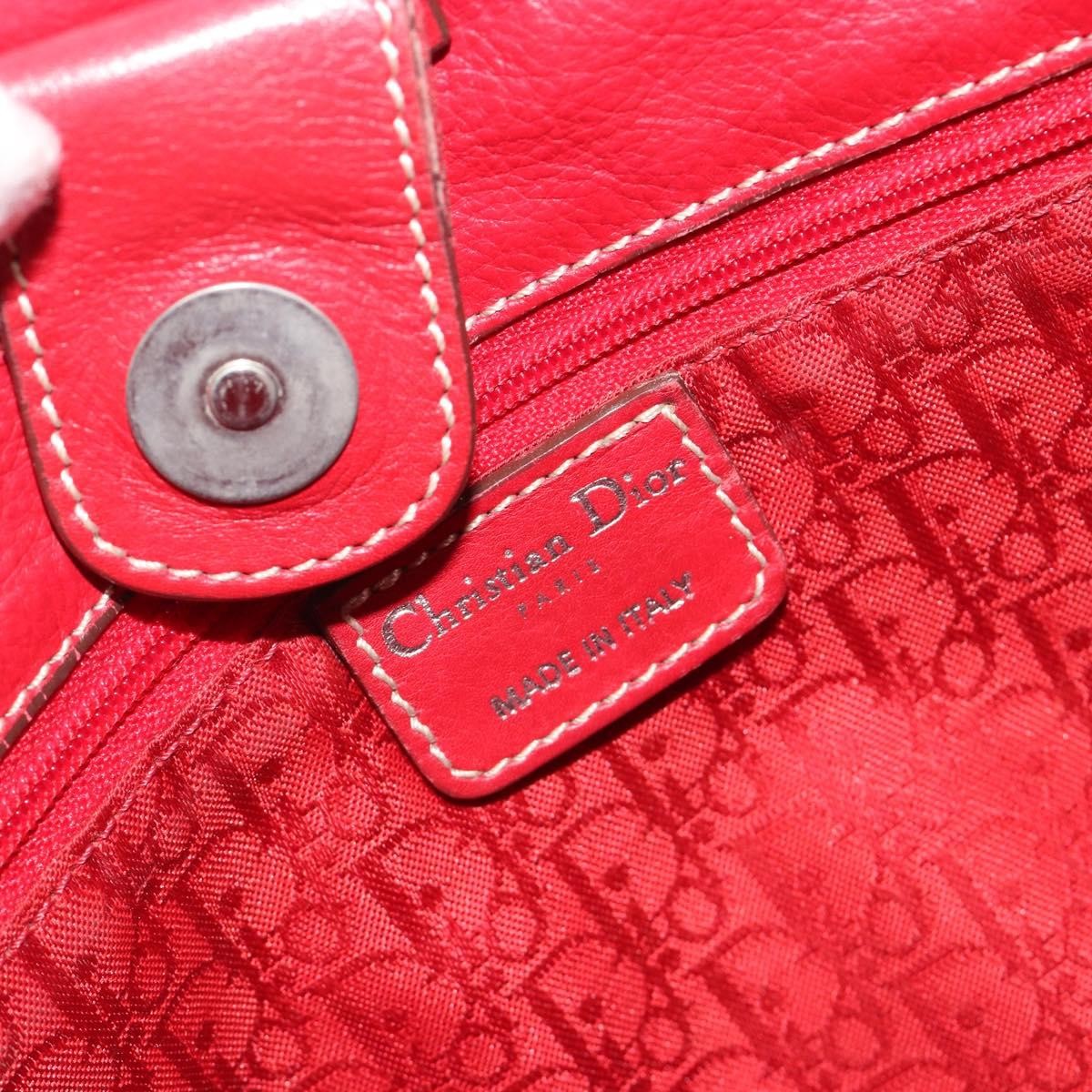 Christian Dior Cd Shoulder Bag Leather Red Leather Shoulder Bag Bag (Pre-Owned)