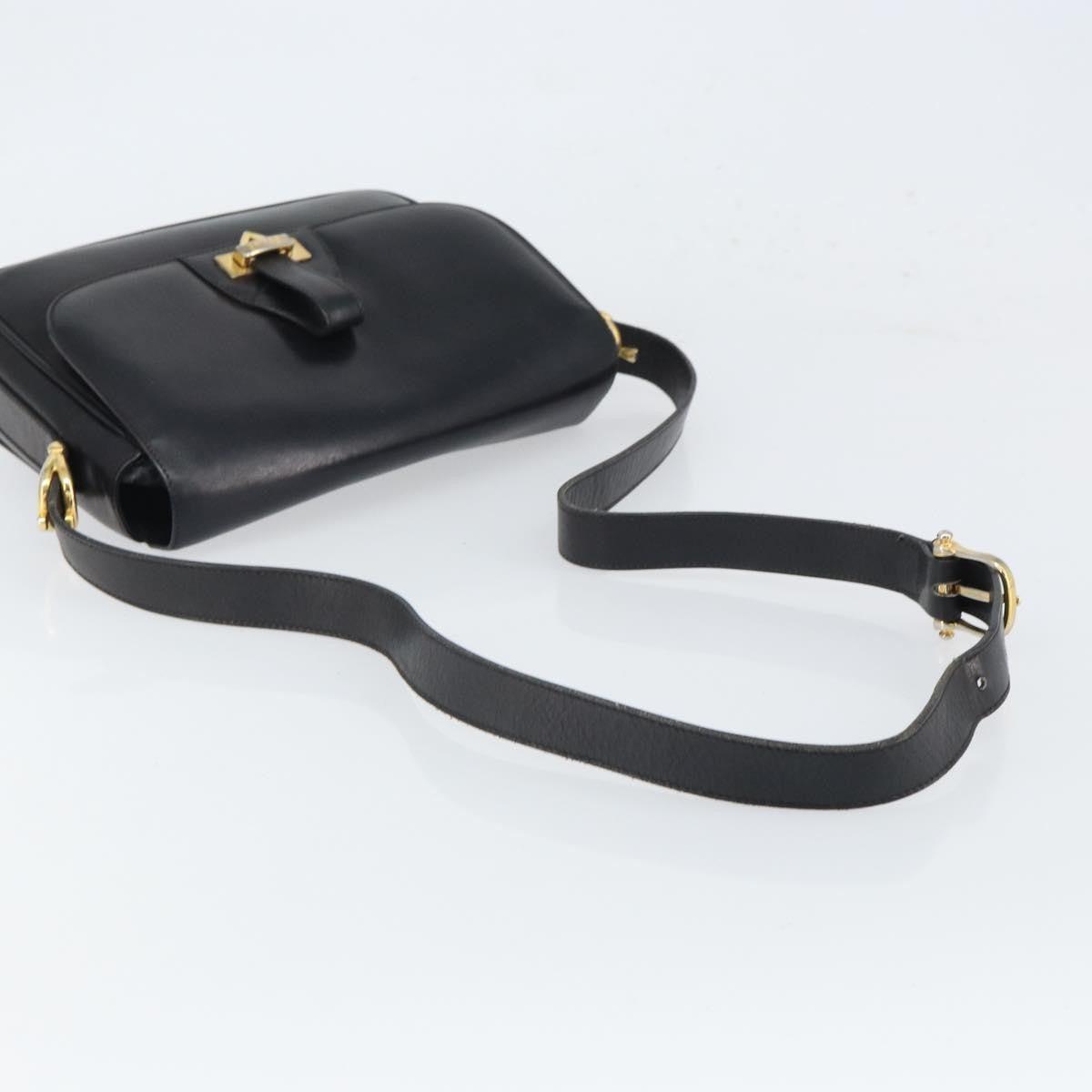 Celine Vintage Leather Black Leather Shoulder Bag Bag (Pre-Owned)