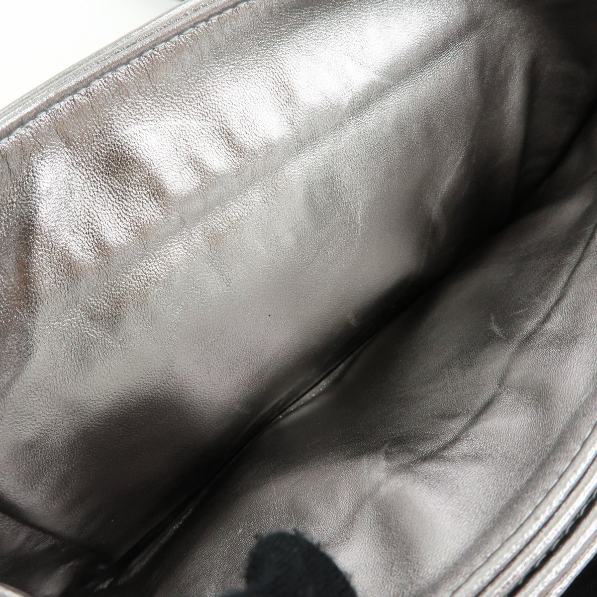 Chanel Chocolate Bar Mademoiselle Flap Quilted Leather Black Suede Handbag (Pre-Owned)