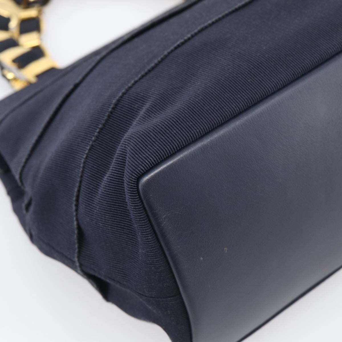 Salvatore Ferragamo Vala Canvas Navy Canvas Shoulder Bag Bag (Pre-Owned)