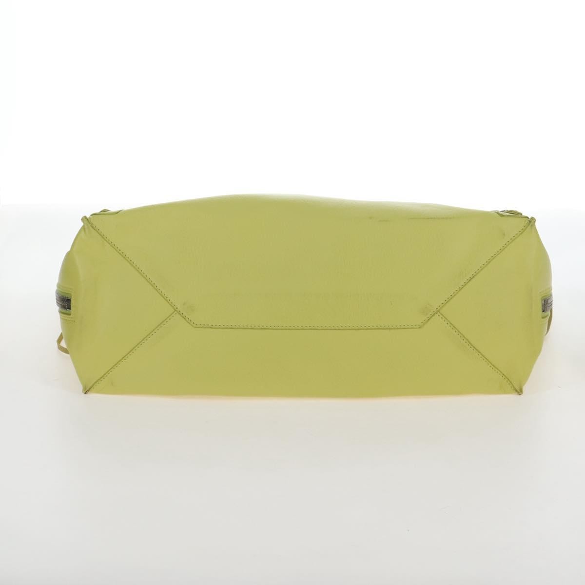 Balenciaga Papier A4 Zip Around Classic Studs Leather Yellow Leather Handbag (Pre-Owned)