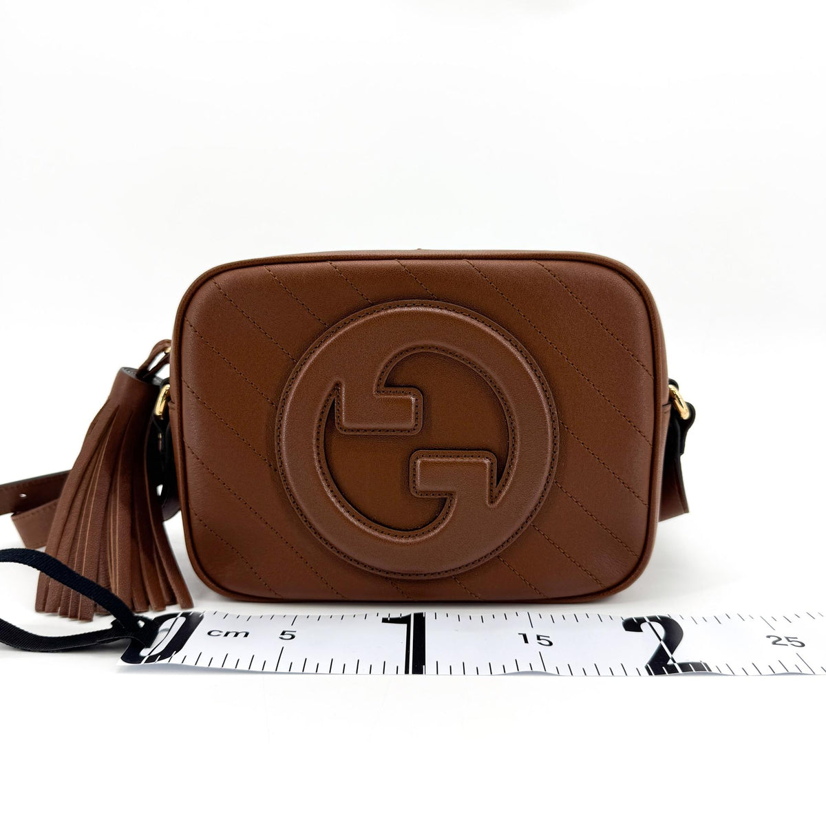 Gucci Blondie Nm Camera Diagonal Quilted Leather Brown Leather Shoulder Bag Bag (Pre-Owned)