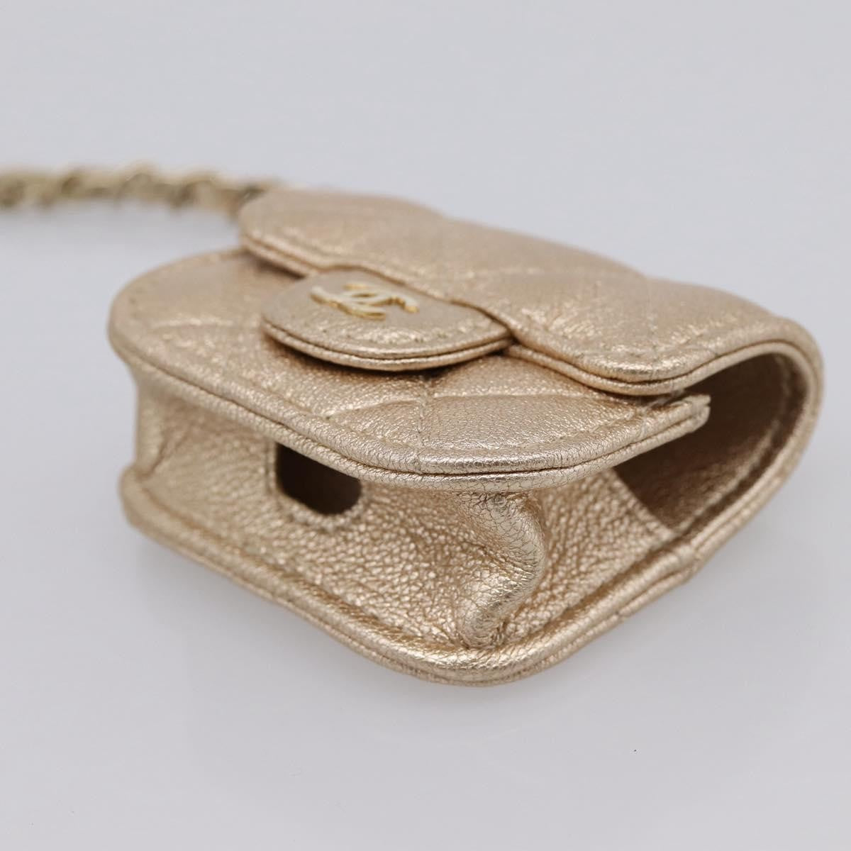 Chanel Pearl Crown Cc Multi Pouches Wristlet Quilted Lambskin Gold Leather Clutche & Pouche Bag (Pre-Owned)