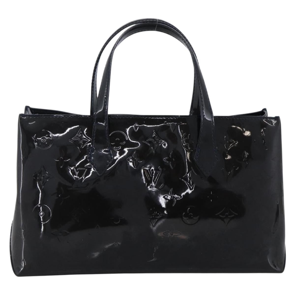 Louis Vuitton Wilshire Monogram Vernis Blue Patent_Leather Handbag (Pre-Owned)