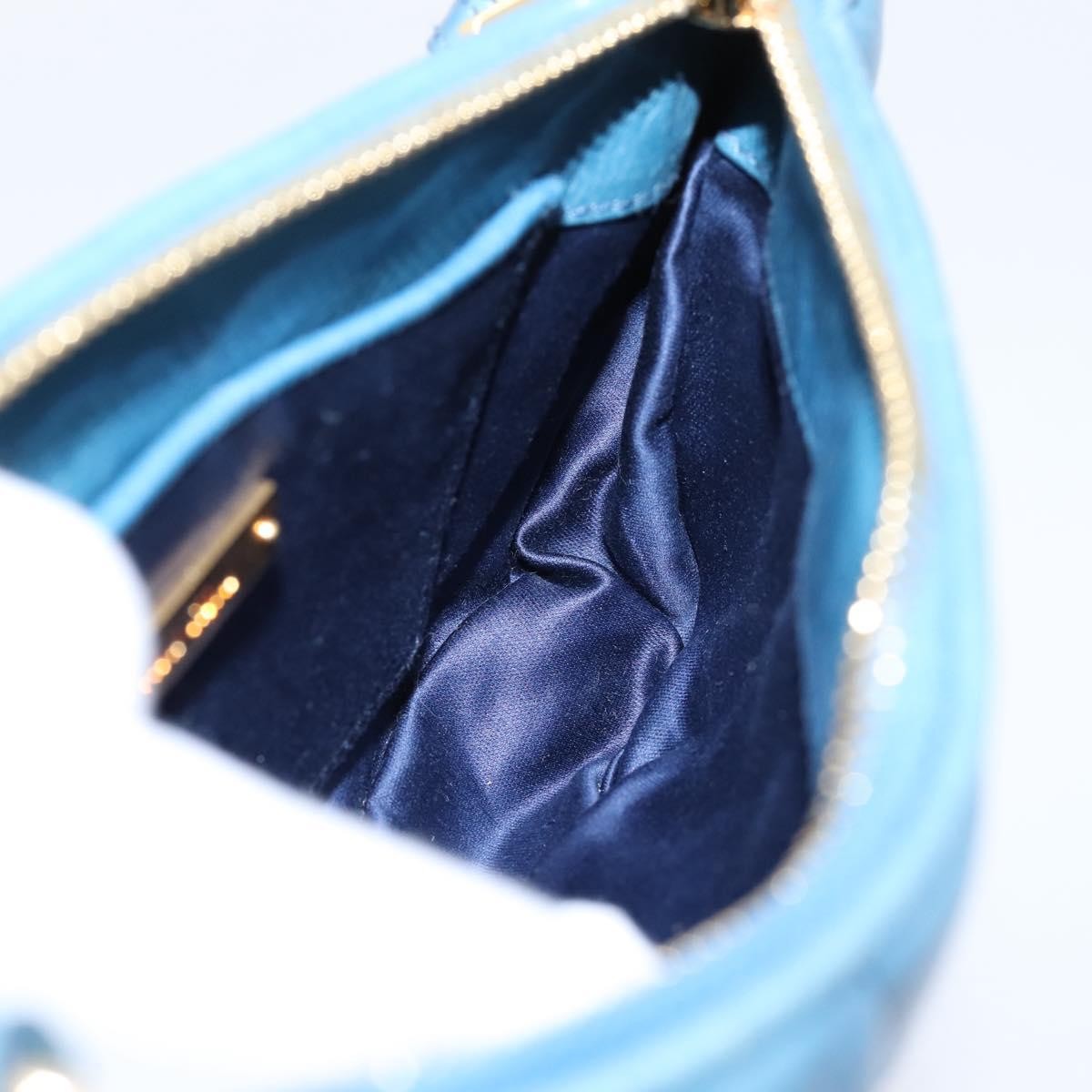 Miu Miu Shoulder Matelasse Leather Blue Leather Shoulder Bag Bag (Pre-Owned)