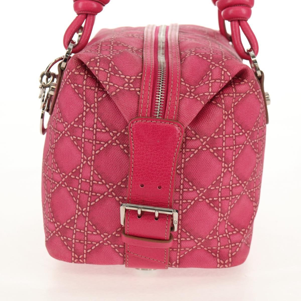 Christian Dior Cannage Canvas Pink Canvas Handbag (Pre-Owned)