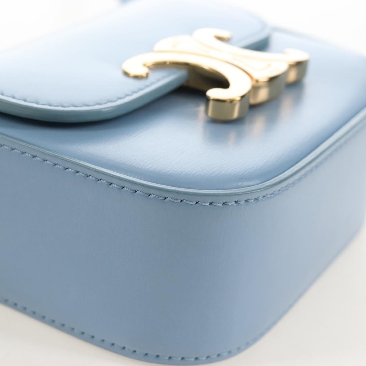 Celine Claude Leather Blue Leather Shoulder Bag Bag (Pre-Owned)