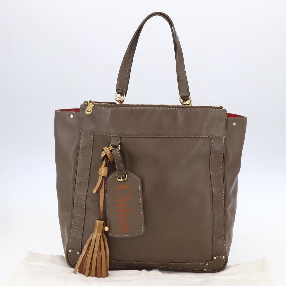 Chloe Eden Leather Brown Leather Tote Bag Bag (Pre-Owned)